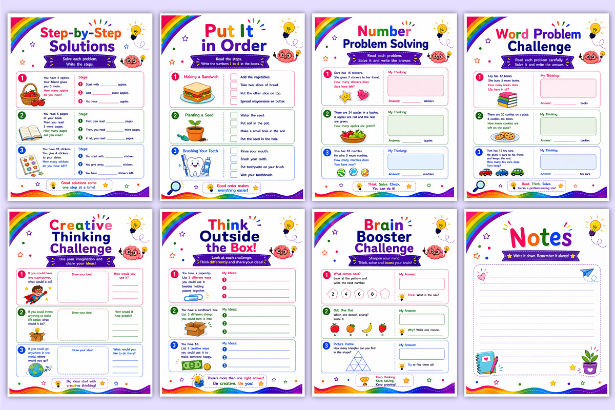 Kids Problem Solving Workbook Kdp, a Stationery Template by Mustafiz (Photo 5 of 5)