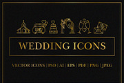Minimal Gold Wedding Line Art Icons, a Decorative Illustration by Artberriez (Thumbnail 1 of 4)