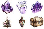 Watercolor Fairy Garden Clipart, a Seasonal Illustration by CitraGraphics (Thumbnail 5 of 7)