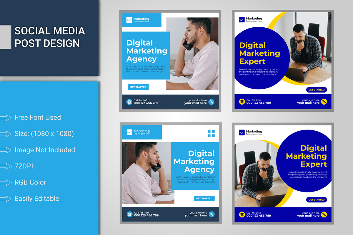 Creative social media post design, a Social Media Template by Lakhan1998 (Photo 1 of 5)