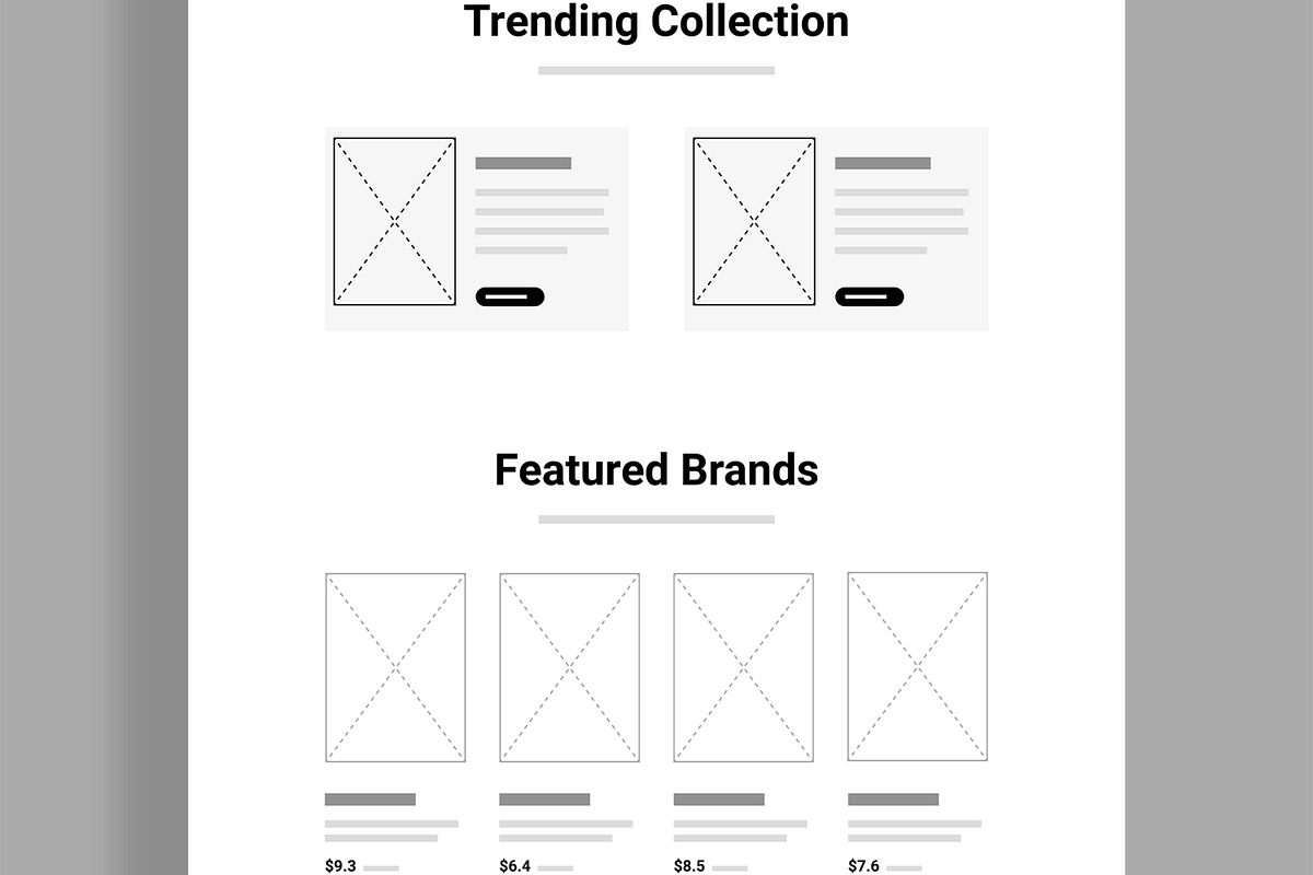 Modern ECommerce Website Wireframe, a Wireframe Template by MightyDesign (Photo 3 of 9)