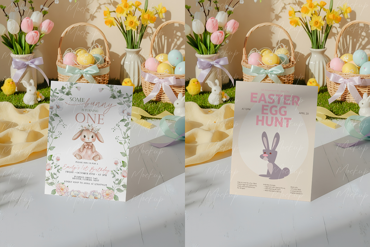 Easter Invitation Card Mockup, a Product Mockup by TatiMockup (Photo 3 of 3)