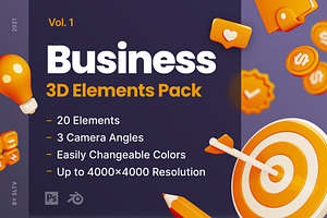 Business - 3D Elements Pack - Vol.1