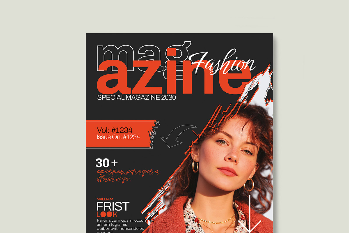 Fashion Magazine Cover Template, a Magazine Template by MightyDesign (Photo 4 of 8)