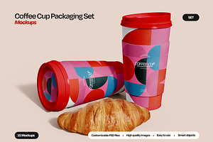 Coffee Cup Packaging Mockup Set, a Cups & Container Mockup by Mego-studio