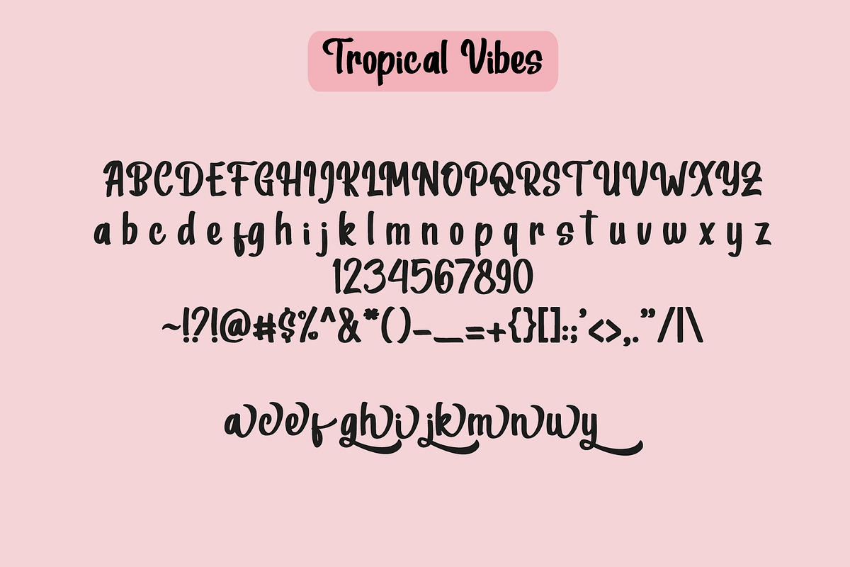 Tropical Vibes Cute Handwritten Font, a Handwritten Font by Yuby Creative (Photo 6 of 6)