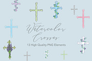 Watercolor Crosses, a Decorative Illustration by Bbooth88 (Thumbnail 1 of 7)