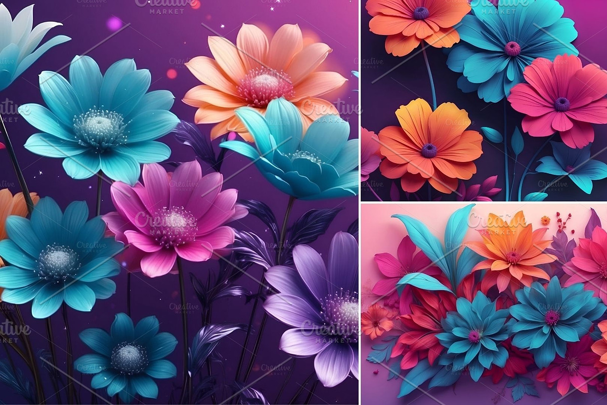 Gradient Floral Background, a Background Graphic by sibel dayı (Photo 16 of 24)