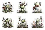 Whimsical Watercolor Frog Clipart, an Illustration by SinaCreation (Thumbnail 2 of 9)