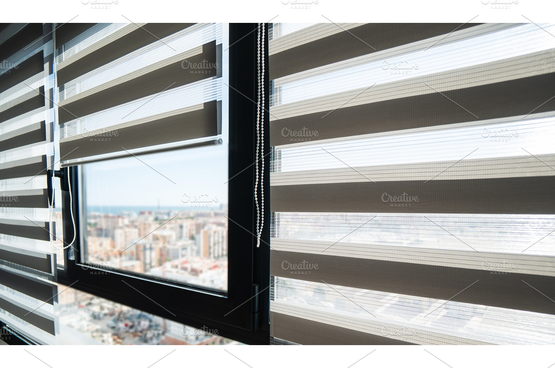 Modern zebra roller blinds on large, an Architecture Photo by volodymyrshtun13795