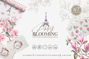 Blooming Paris. Motifs,Frame,pattern, an Illustration by Kotkoa (Thumbnail 1 of 21)