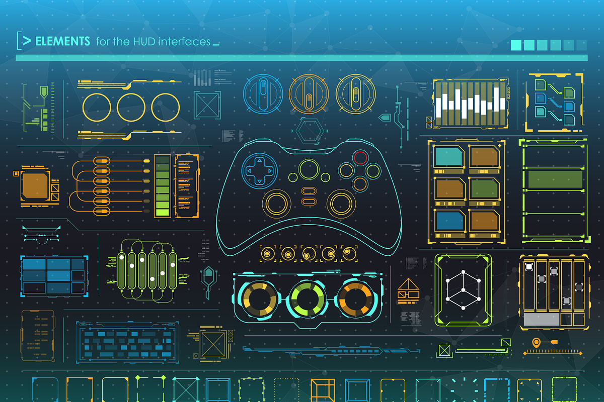 Set of HUD user interface elements, an Object Graphic by Andrew_Derr