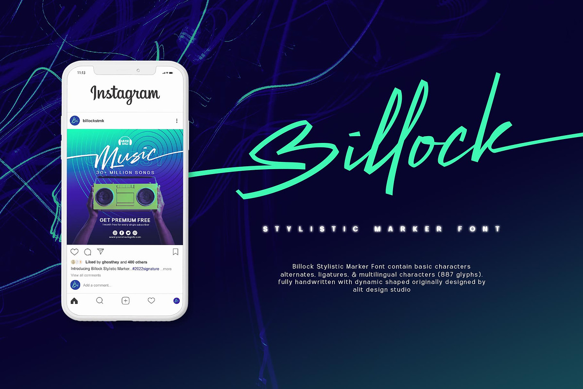 Billock Script font, a Script Font by alit design (Photo 5 of 15)