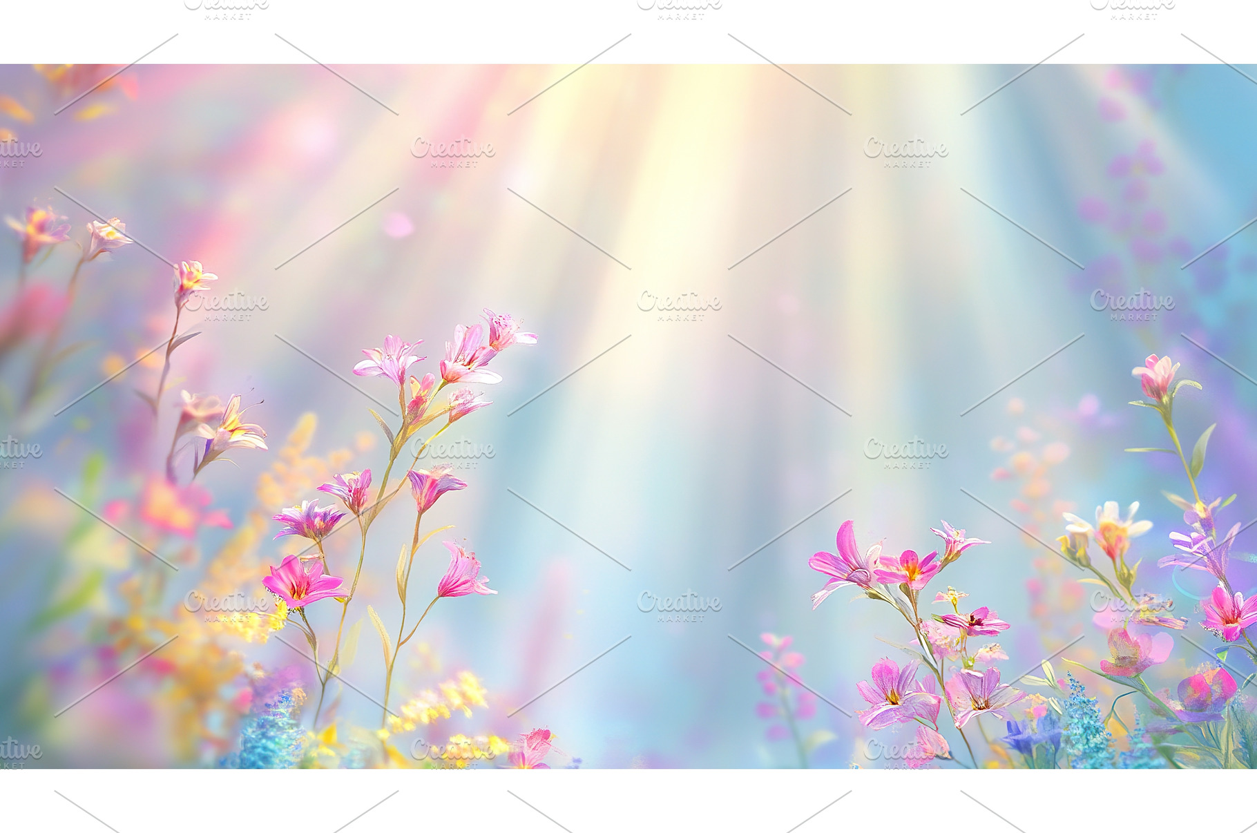 Sunlit field blooming with vibrant, a Nature Photo by Lermont51