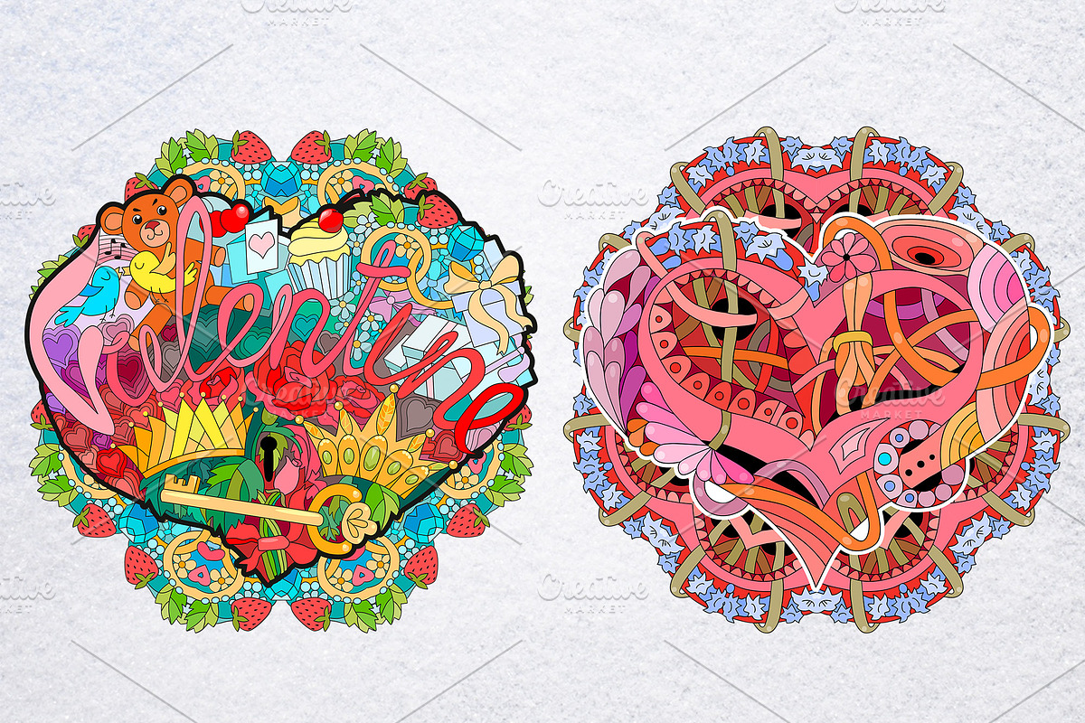 Hearts zentangle 2, a Decorative Illustration by Watercolor fantasy (Photo 5 of 8)