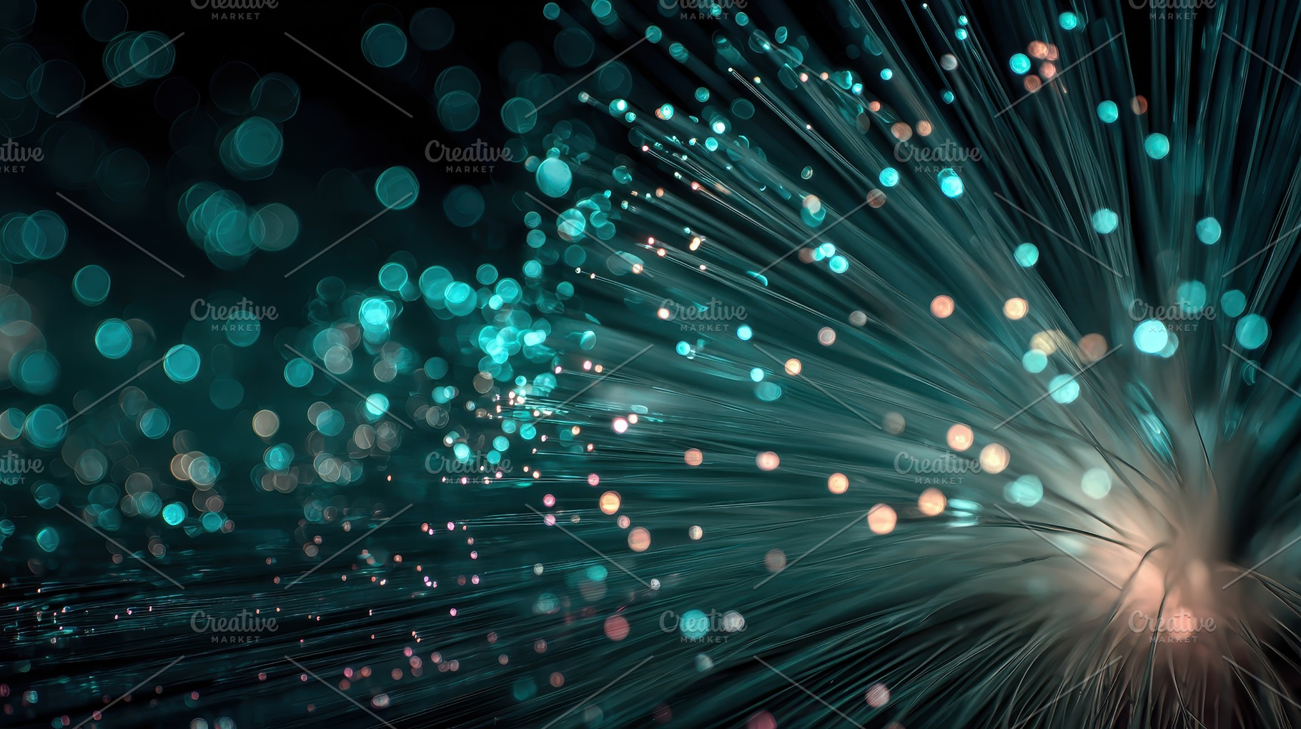 Fiber Optics Light Abstract Teal Bok, a Photo by Pixeness Studio