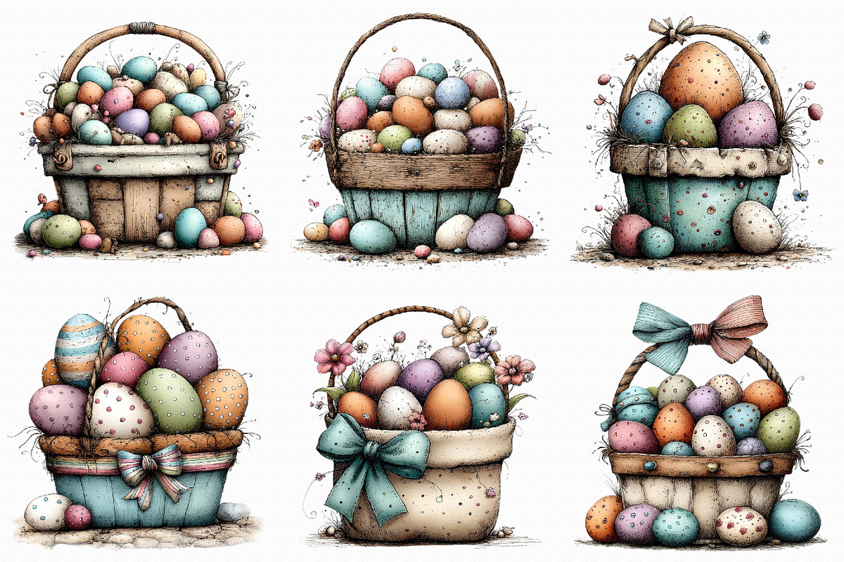 Easter Gift Basket Clipart, an Illustration by Libby Wishes (Photo 4 of 9)