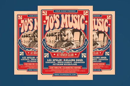 70's Music Event, a Flyer Template by Muhamad Iqbal hidayat