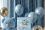 Boy baby shower invitation mockup PS, an Advertising Mockup by Blush Roses Print (Thumbnail 2 of 8)