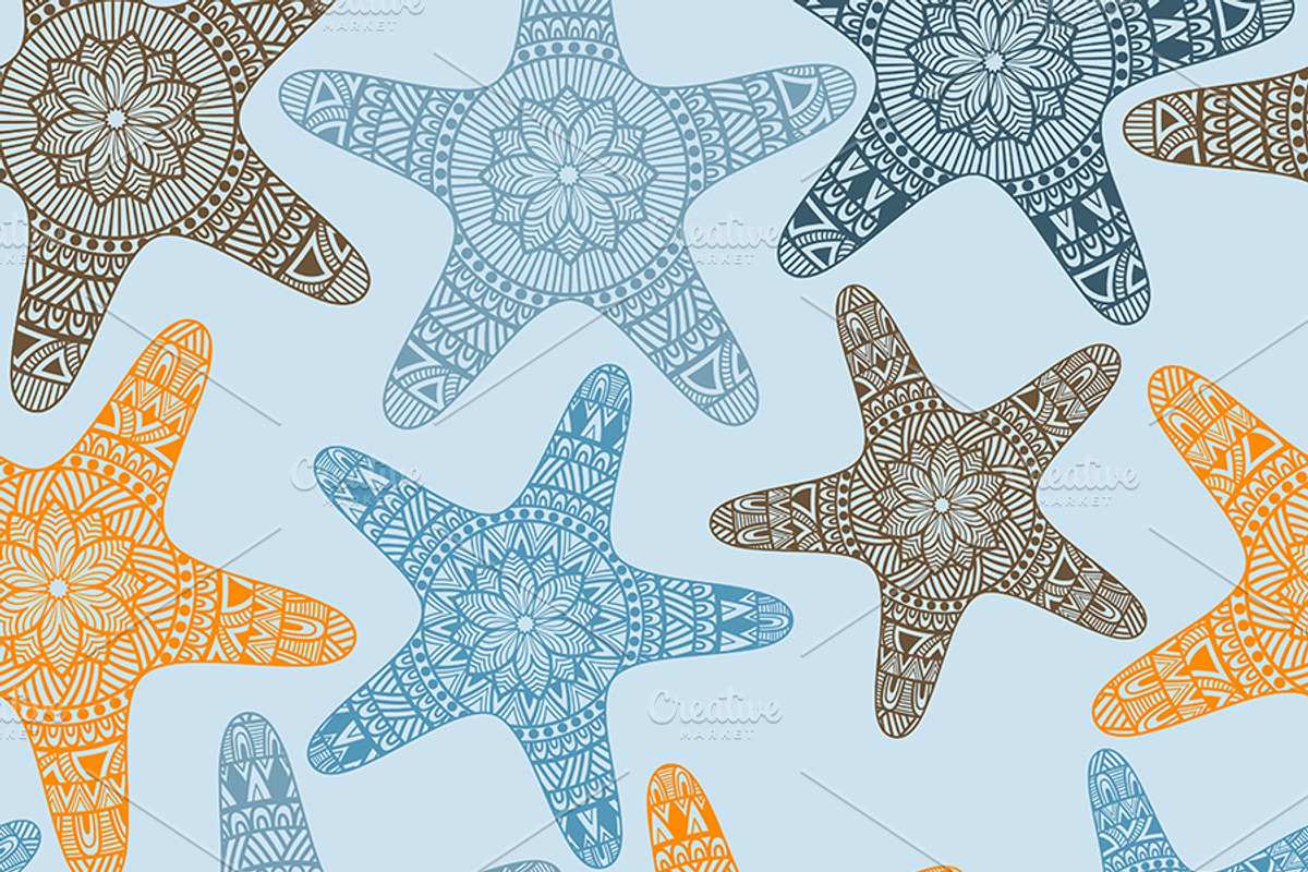 Vector Seamless Pattern with Stars