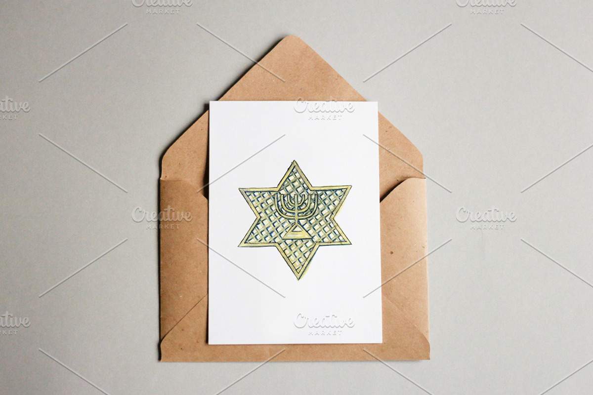 Watercolor Jewish holidays-2, an Illustration by miminoshka (Photo 9 of 9)