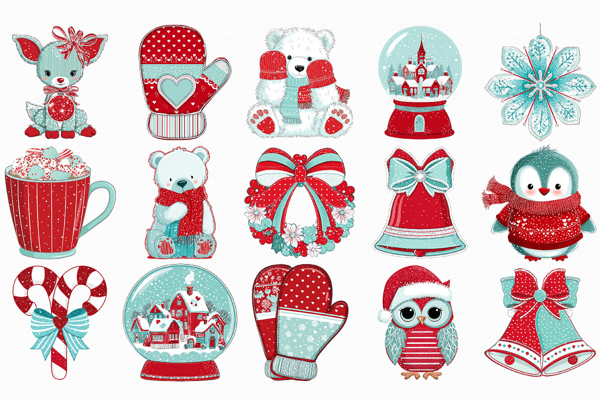 Cute Christmas Watercolor Clipart, an Illustration by Libby Wishes (Photo 2 of 7)