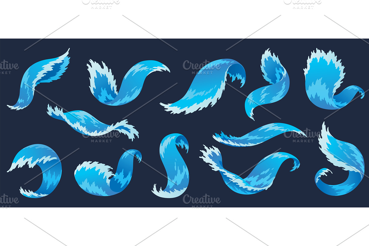 Water splashes. Fluid flow, an Illustration by Things for designers