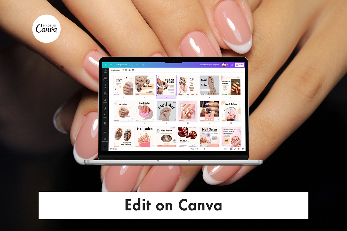 70 Nail Tech Instagram Templates, a Social Media Template by Adored Templates (Photo 8 of 10)