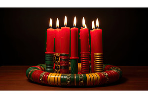 holiday kwanzaa candle ai generated, a Holiday Photo by pikepicture