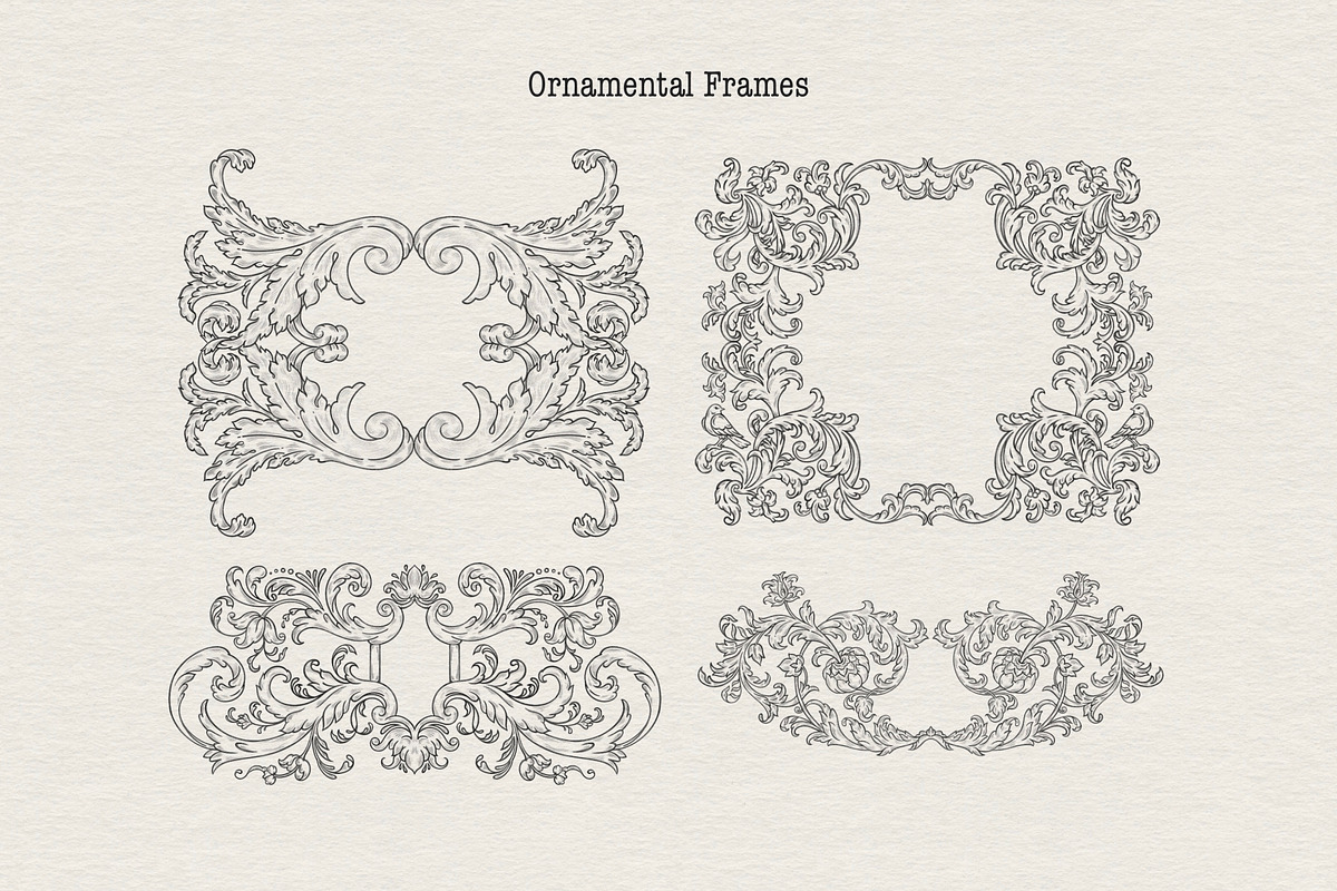 Baroque Floral Ornaments, a Decorative Illustration by heyXeni (Photo 9 of 11)
