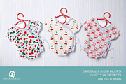 Cherries and Stripes Pattern Bundle, a Pattern Graphic by Pesky Cat Studio (Thumbnail 3 of 7)