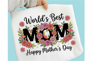 World's Best Mom Floral PNG, Mothers, an Illustration by Designking