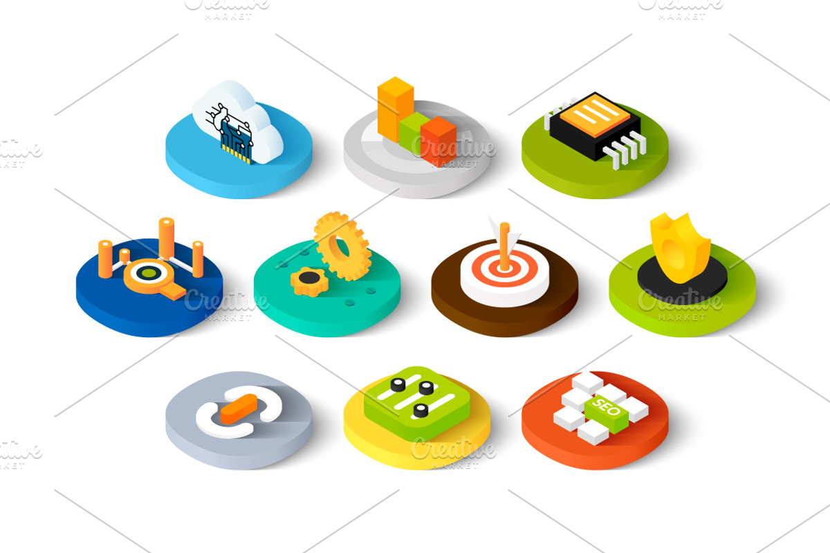 Isometric icons - SEO, an Icon by sidmaydesign (Photo 2 of 3)