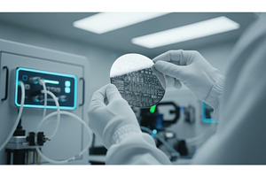 Hands wearing white gloves carefully, a Technology Photo by Igor Tichonow