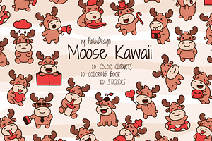 Moose Reindeer Clipart Set, an Animal Illustration by Palau