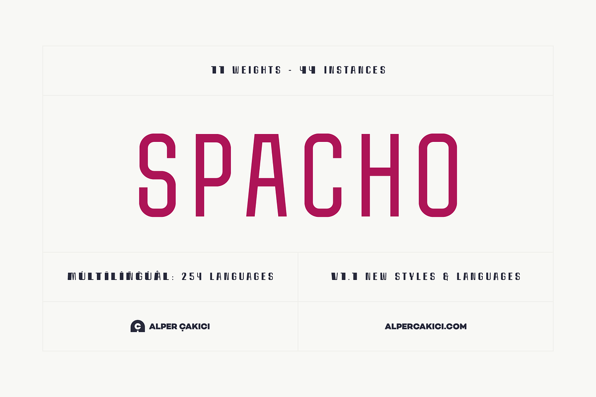 Spacho Font Family (44 Fonts), a Font by alpercakici (Photo 18 of 18)