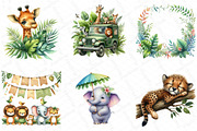 Safari Watercolor Jungle Animals, an Illustration by DreamPrint404 (Thumbnail 3 of 6)