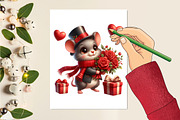 Valentine Cute Mouse Clipart Bundle, a Seasonal Illustration by Craft Nest (Thumbnail 4 of 5)