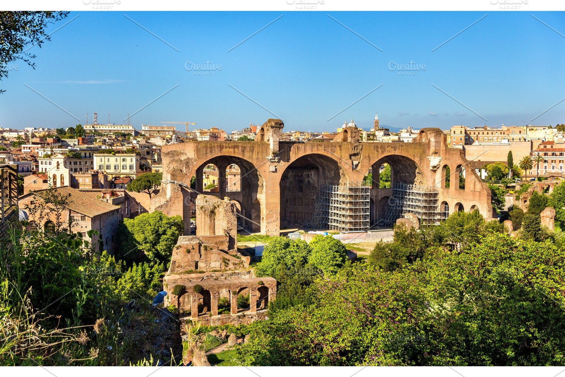 Basilica of Maxentius and Constantine, ruins in the Roman Forum, an Architecture Photo by Leonid Andronov