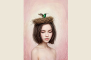 Surreal Bird Nest Portrait, a Person Illustration by StockVerse Creative (Thumbnail 3 of 4)