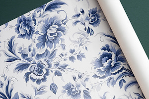 ROYAL BLUE TOILE Seamless Pattern