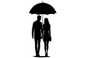 50 Couple Umbrella Silhouette Bundle, an Illustration by Designs_River (Thumbnail 40 of 51)