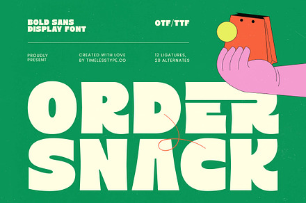 Order Snack Bold Sans Display Font, a Sans Serif Font by timelesstype.co