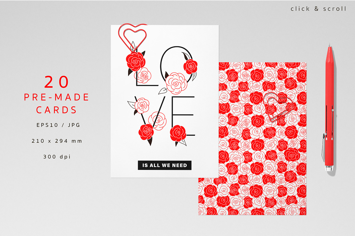 Cute Valentines Day graphic set, a Decorative Illustration by @olga.angelloz (Photo 5 of 10)