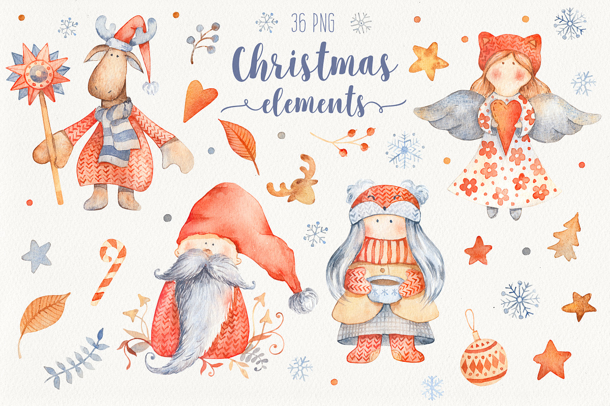 Hygge Christmas Watercolor Set, an Illustration by Lumitar (Photo 7 of 9)