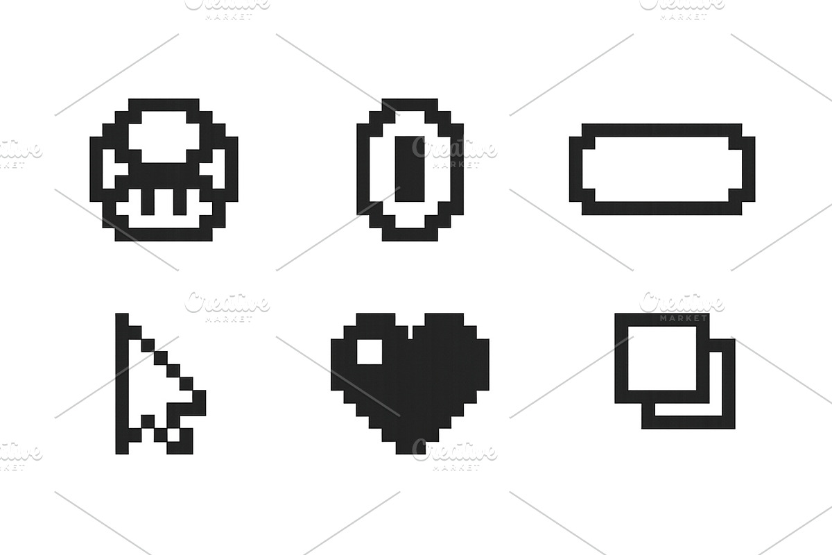 Pixelated icons depicting classic, a Technology Illustration by ZinetroN