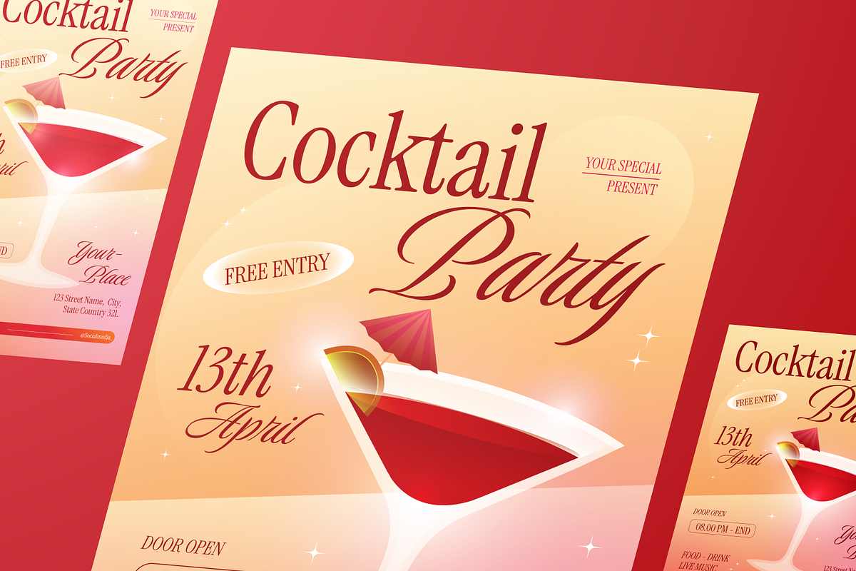 Cocktail Party Flyer Set, a Flyer Template by Annora Studio (Photo 2 of 6)