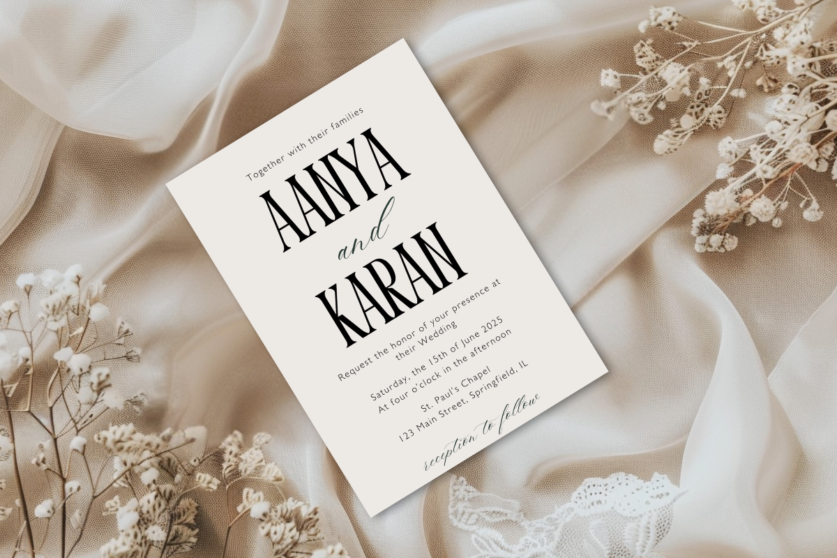 Modern Wedding Invitation Template, a Templates & Theme by Elegant_Studio44 (Photo 4 of 4)