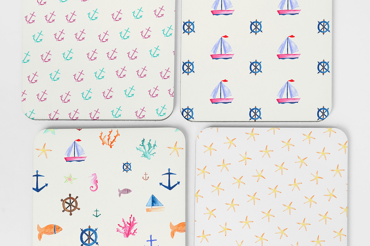 Nautical Watercolor Patterns, a Pattern Graphic by Spirit of Colors (Photo 6 of 6)