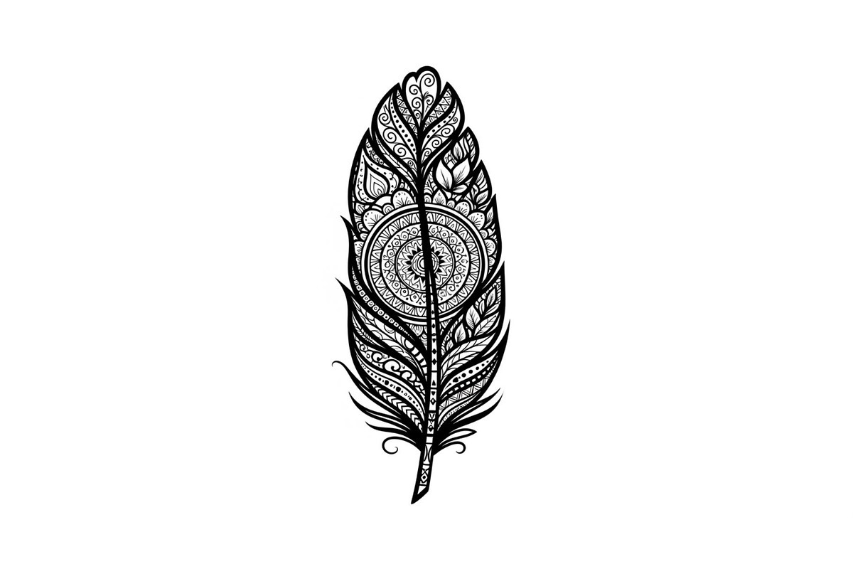 Ornamental Feather SVG Bundle, an Illustration by yasushie (Photo 20 of 31)
